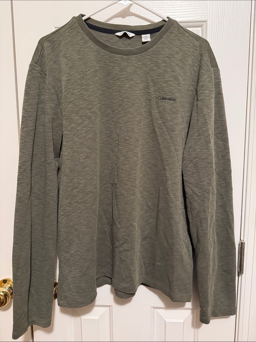 Calvin Klein Olive Green Long Sleeve Crewneck Tee